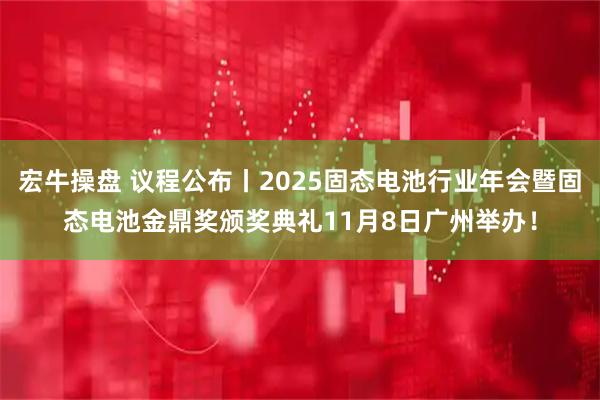 宏牛操盘 议程公布丨2025固态电池行业年会暨固态电池金鼎奖颁奖典礼11月8日广州举办!